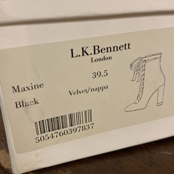 LK Bennett Maxine Heeled Boots with Velvet Tie Ups - Picture 14 of 14
